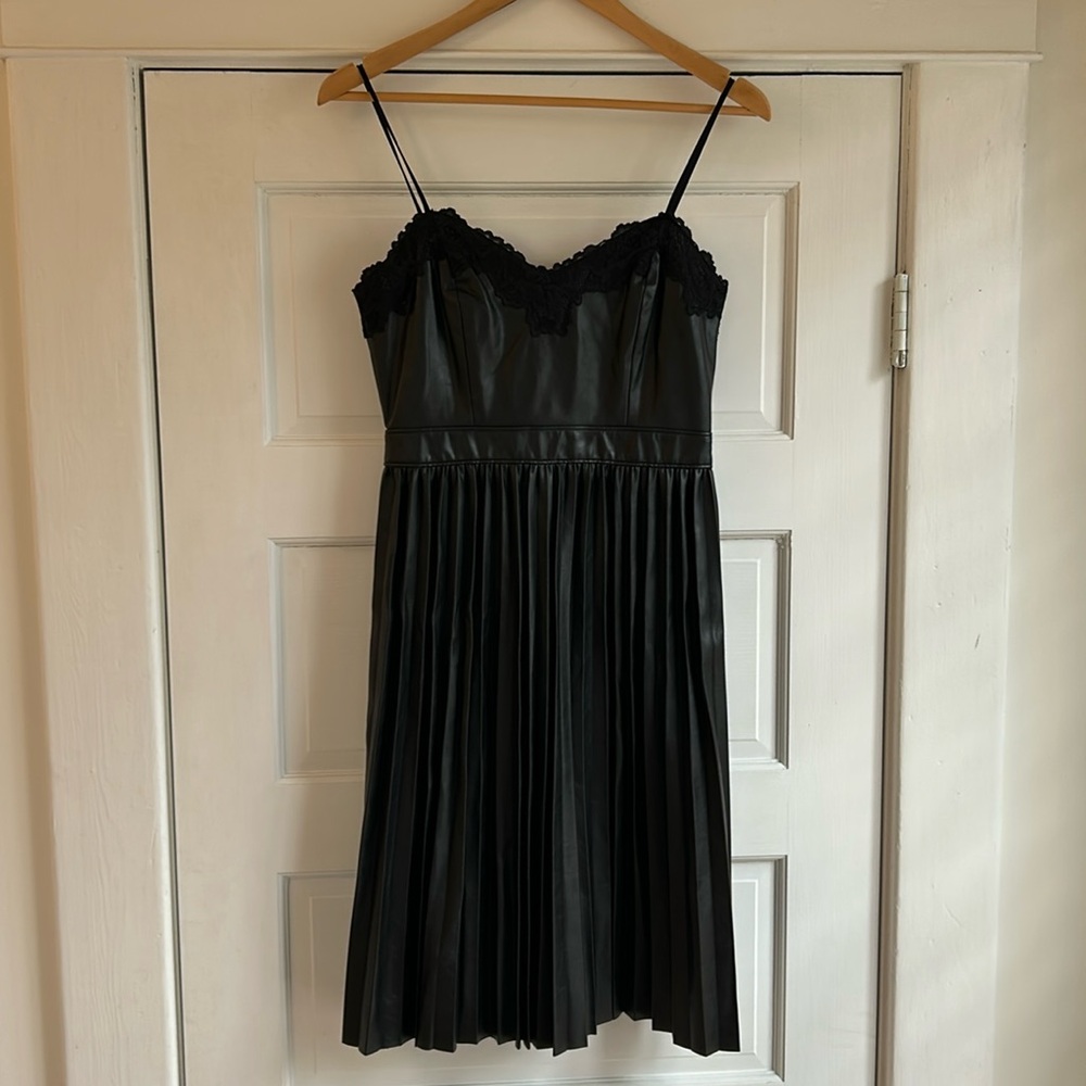 Express Pleated Pleather Dress